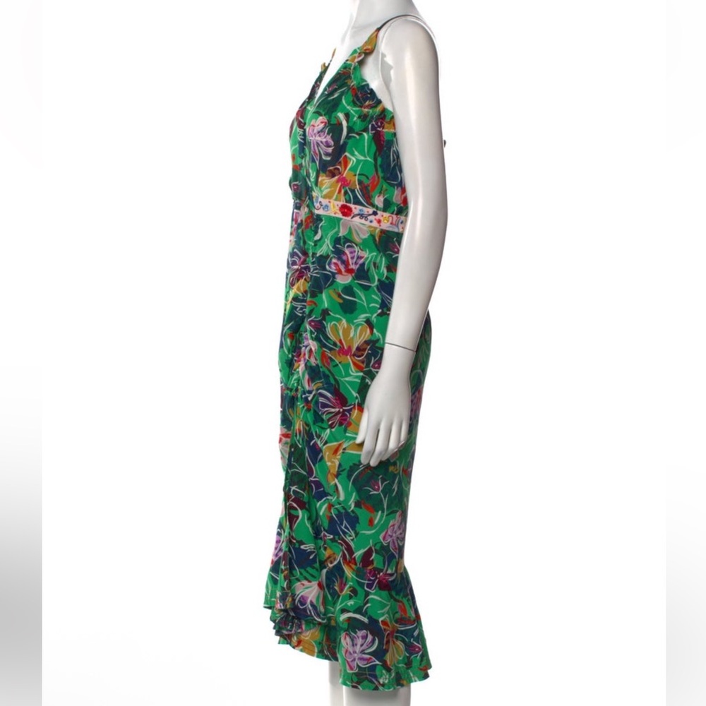 Saloni Jennie Emerald Green Floral Midi Dress - Picture 6 of 8